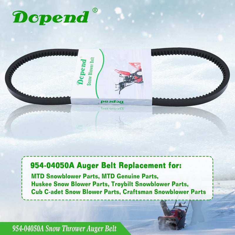 Dopend 954-04050A Snow Thrower Auger Belt 1/2’’ x 35’’ for Craftsman, MTD, Cub Cadet, Huskee Snow Blower Belt, Troy Bilt Squall 2100 Parts, Replaces 754-04050, 754-04050A, 954-04050 Auger Belt - Image 2